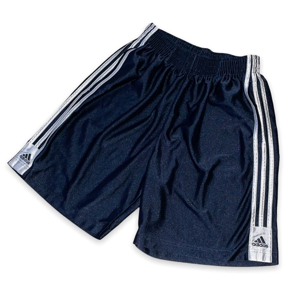 Adidas Vintage Rare Basic Stripe Basketball Shorts Navy Blue Dazzle Medium - Picture 6 of 11